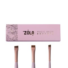 Zola Набір пензлів для фарбування брів Magic Brow Brush, світло-рожевий в інтернет магазині Beauty Hunter